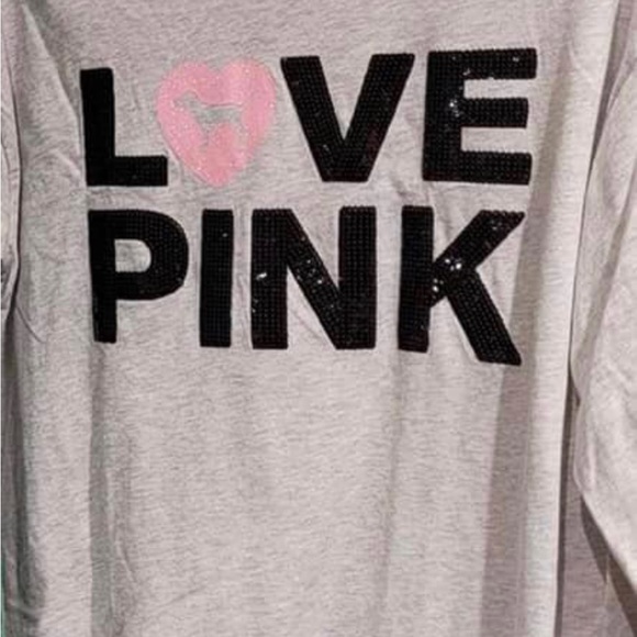 Victoria’s Secret Pink ORIGINALS Bling Shirt Matching Bling Campus Pants SET - Picture 7 of 13